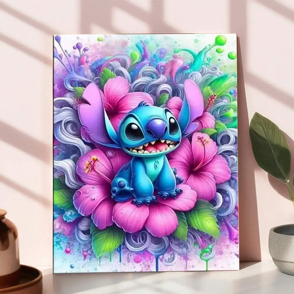 مجموعات الطلاء ديزني حسب أرقام غرزة فلورا التوضيح DIY لوحة زيتية رقمية الحيوان Artcraft Handpaint ديكور المنزل