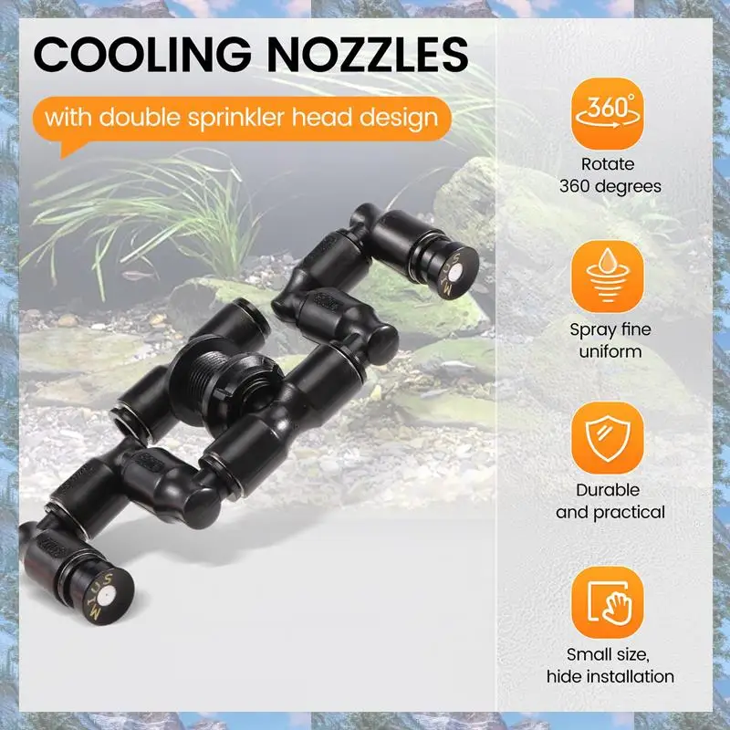 

Best Of 2025-MIUS Reptiles Fogger Mist Sprinkler Rainforest Tank 360 Adjustable Aquarium Aquatic Pet Cooling System