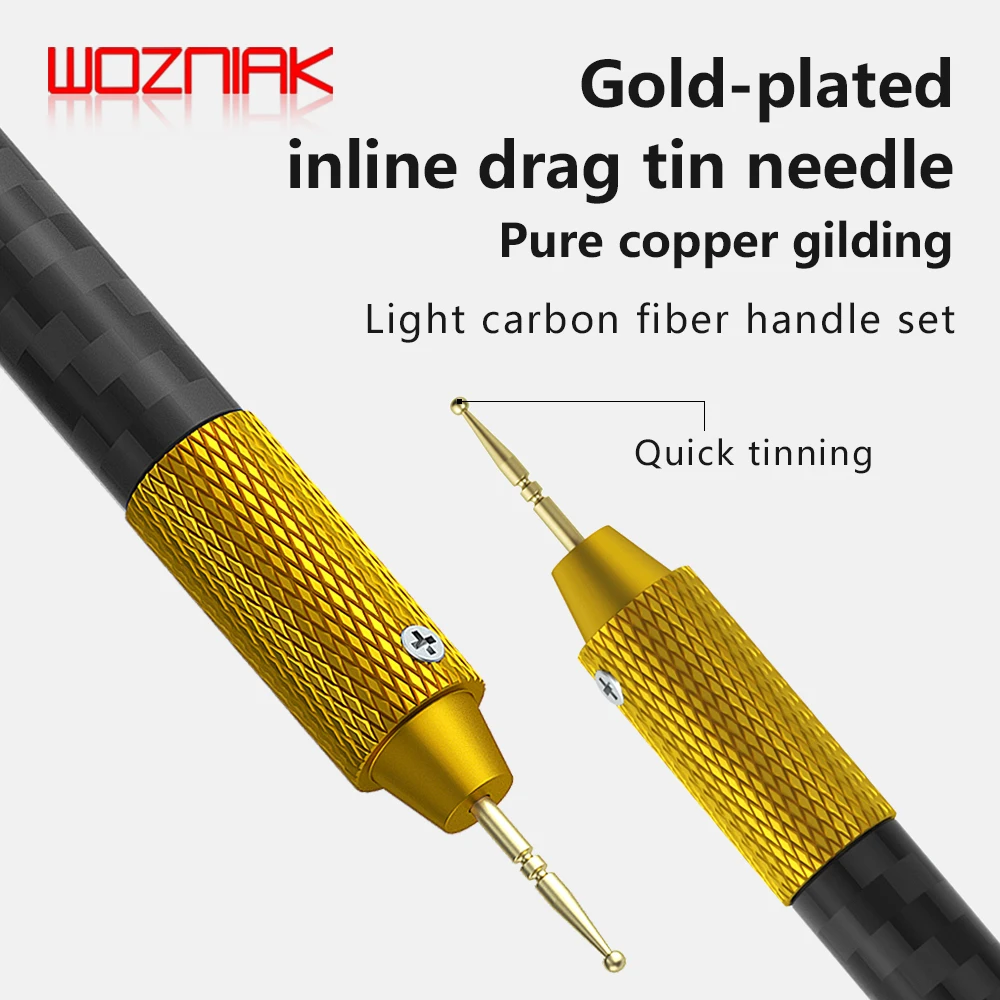 MaAnt M061 Tin Dragging Needle Gold Plated FPC Connector Reballing Solder with 3 Bars Ultralight Carbon Fiber Holder Kit Tools