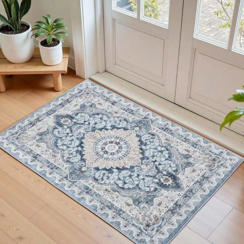 2x3 Bright Pink Area Rug For Entryway, Small Washable Rugs With Non-Slip Backing For  Bedroom