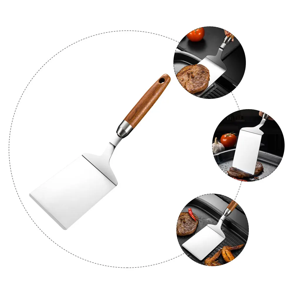 

Steak Spatulas Stainless Steel Cooking Tools Smooth Surface Ergonomic H Teppanyaki Pancake Barbecue Kitchen Gadgets
