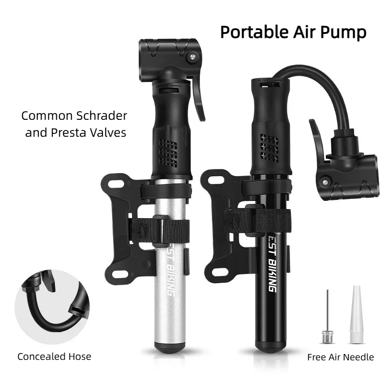 

100PSI Portable Bike Air Pump High Pressure Bicycle Pump Waterproof Bicycle Tire Inflator For MTB Road Bike