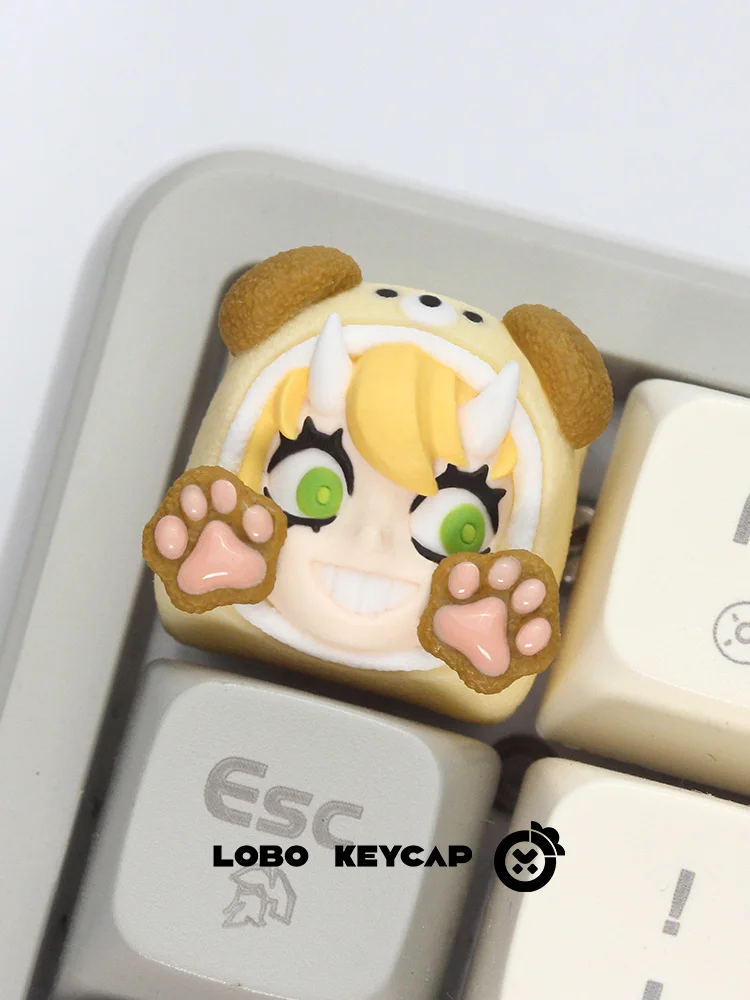 Cute Lilith Keycaps Customized Cartoon Cat Dog Keycap Personalized Resin Point Key Cap Artisan Key caps for Gaming Keyboard Gift