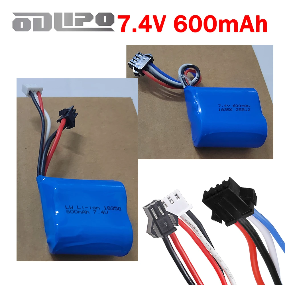 Rechargeable 18350 600mAh 7.4v Li-ion Battery + USB Chager For UDI UDI001 UDI011 / H100 H102 S1 S2 S3 S4 S5 RC Racing Boat Car