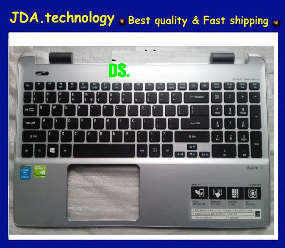 MEIARROW    95%new Palmrest For Acer Aspire V5 V3-572 V3-572G V3-572G-59TB Upper cover US keyboard touchpad,100%tested