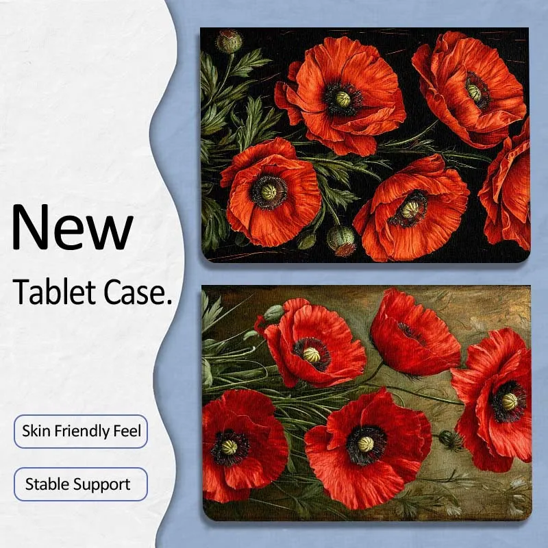 

Art Retro Red Flower Gift For Xiaoxin Lenovo Tab P12 Extreme Legion Y900 Idea Pro GT 12.1 2025 Foldable Tablet Case