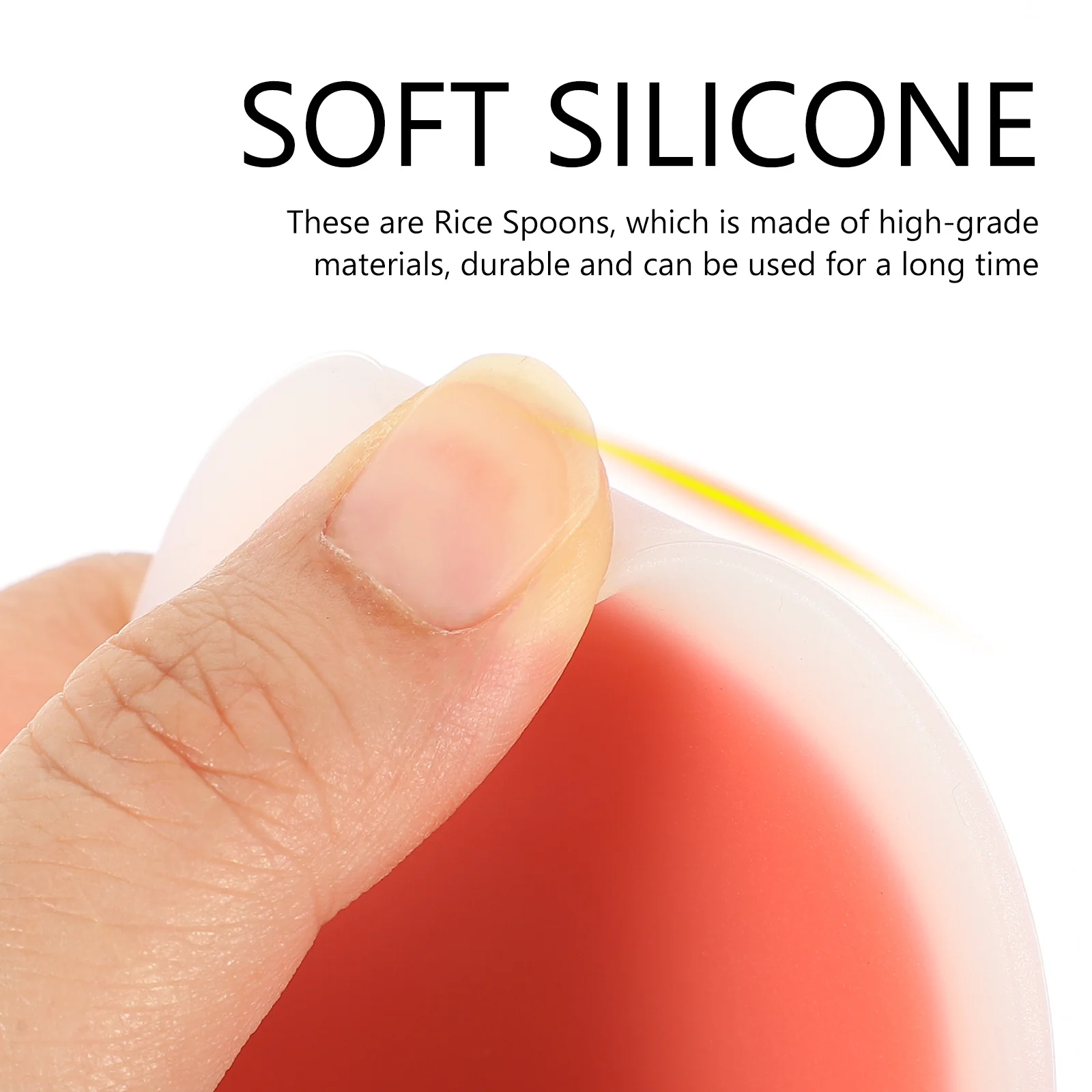 

2Pcs Silicone Rice Spoons Wear-Resistant Heatproof Anti-Stick Ergonomic Handle Home Hotel Kitchen Accessories Rice Spoon