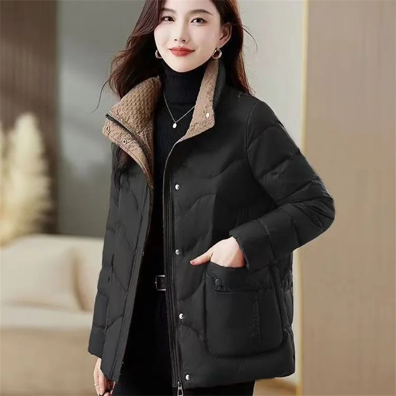 Short Coat Cotton-padded Jacket 2024 Winter New Fashion Western-style Cotton-padded Jacket Loose Warm Down Cotton-padded Jacket