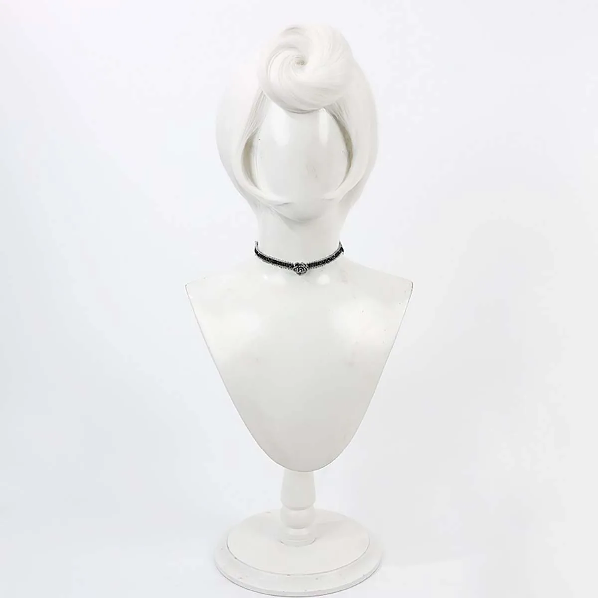 게임 Hazbin Rosie 코스프레 짧은 흰색 내열성 합성 머리 가발