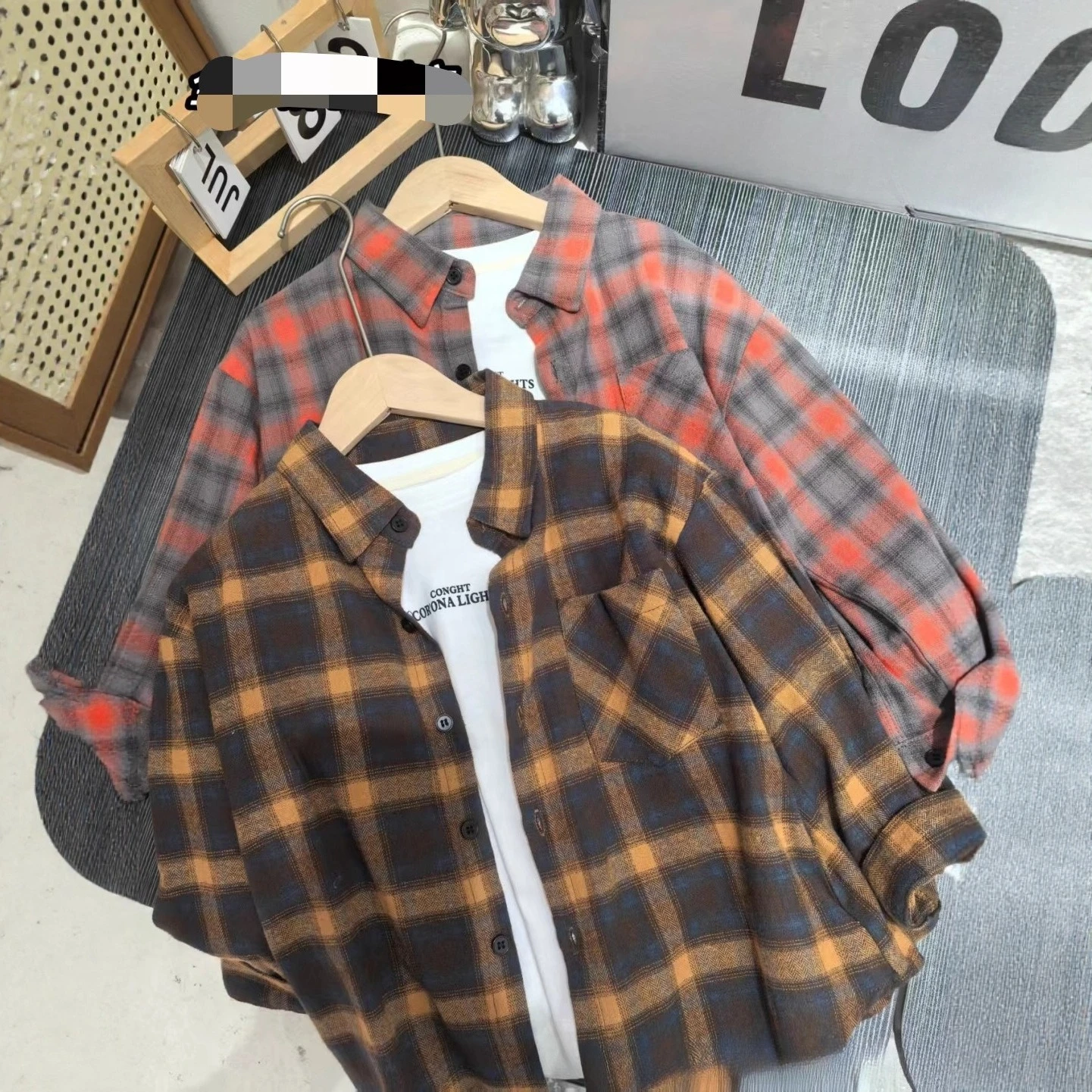 

Children's shirt 2025S autumn Korean version casual plaid shirt