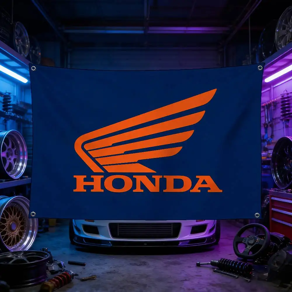

Мотоциклетный баннер для HONDA Premium Flag, 120 г, полиэстер, экологичный, с принтом, водонепроницаемый, износостойкий, для домашнего декора и вечеринок