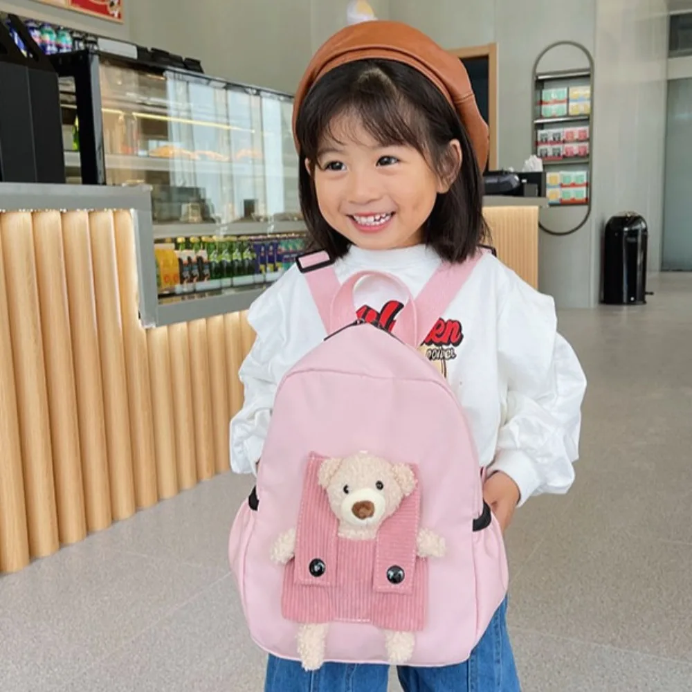 New Nylon Bear Doll Backpack Large-capacity Anti-theft Student School Bag Little Bear Lightweight Plush Bear Backpacks Unisex