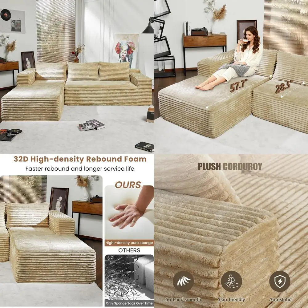 

Современный модульный секционный диван Cloud с L-образным шезлонгом, Balshaw 108, для гостиной и спальни