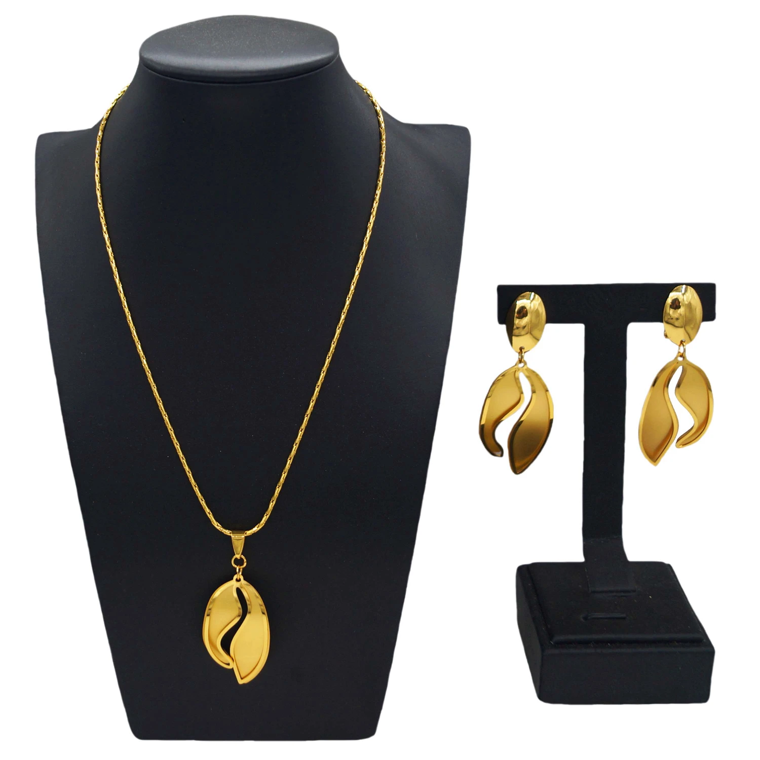 

Yuleili new gold-plated exquisite jewelry two-piece set necklace earrings every day all high-grade elegant trend exquisite women