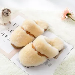 Top Quality Women Fashion Sheep Hair Slippers Unisex Candy-Colored Flat-heeled Winter and Autumn Slippers Size 34~44