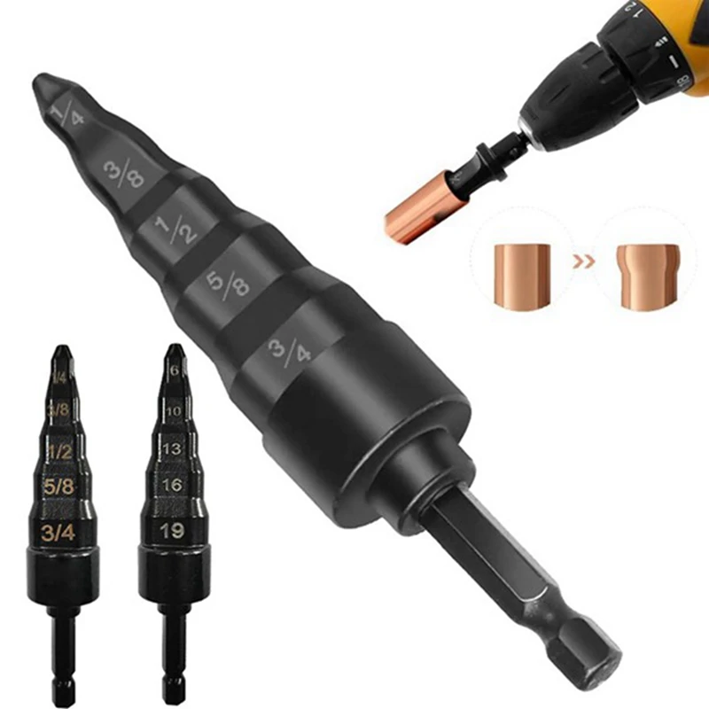 Air Conditioner Copper Pipe Expander Swaging Drill Bit Swage Tube Expander Soft Copper Tubing Tools HVAC Repair B 5Piece