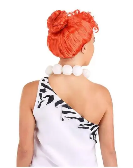 Fun Costumes Women\'s Deluxe Wilma Flintstone Wig Standard Halloween Cosplay Party Wigs with Bun