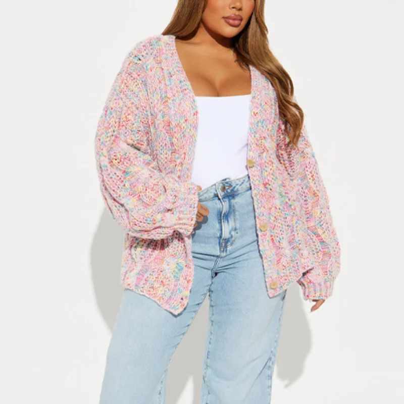 

Sweet Stylish Knitted Cardigan Colorful Chic Trendy Women's Sweater Versatile Casual Eye-catching Classic Date Female Streetwear