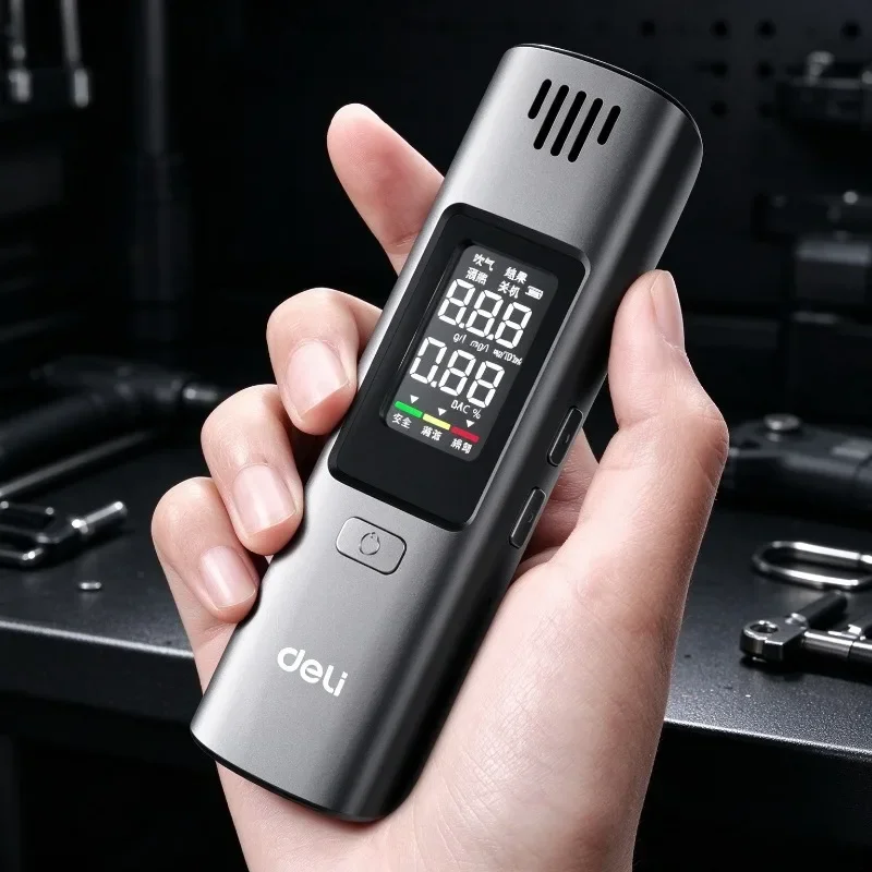 DELI Alcohol Tester Professional High Sensitivity Breathalyzer Alcohol Test Digital Breath Alcohol Tester Household Charging