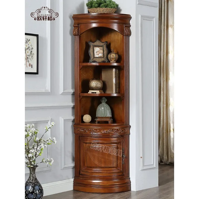 American Corner Cabinet Corner Cabinet Living Room Solid Wood Triangle European Corner Cabinet Wine  Shelf Bedroom