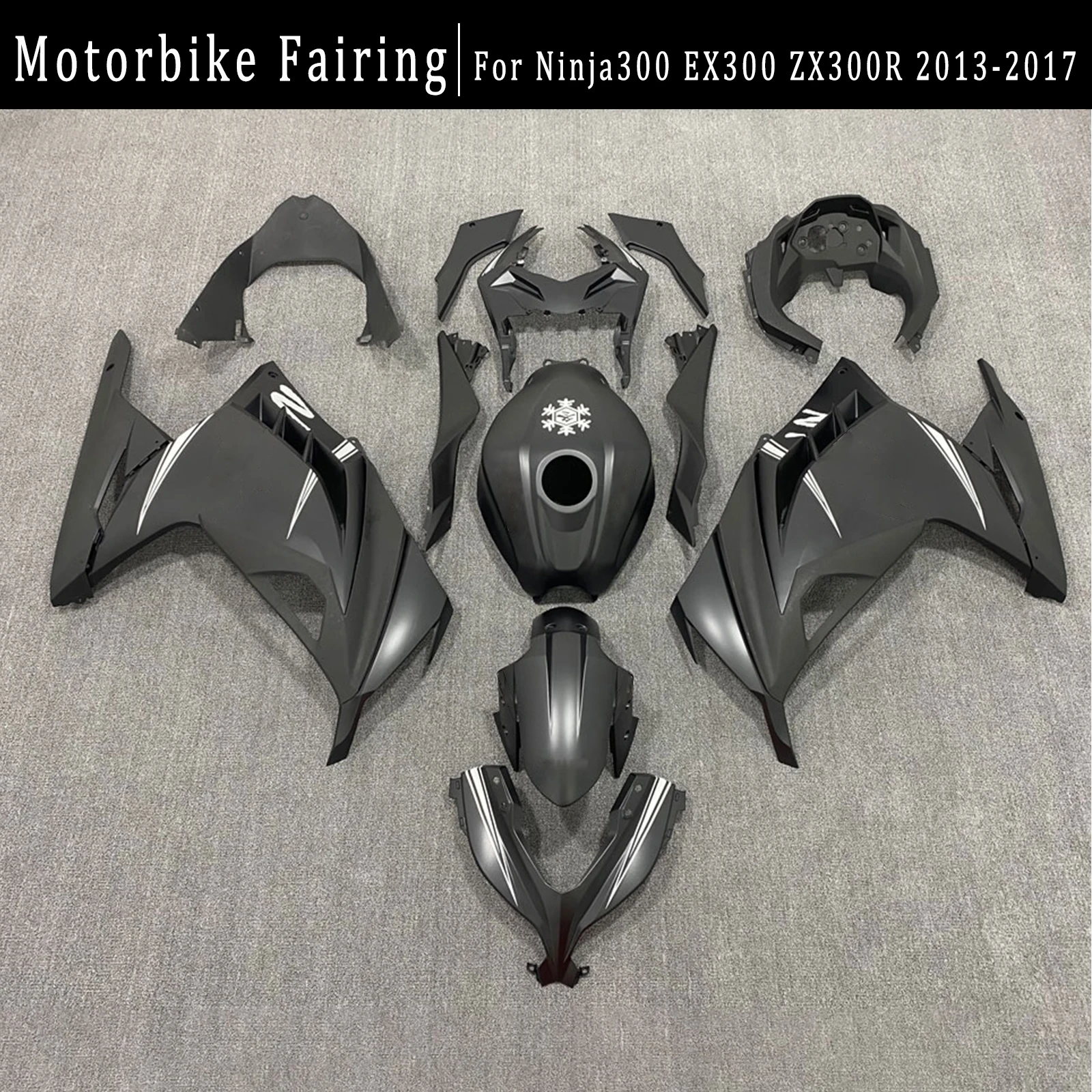 

Grey For Kawasaki Ninja EX 300 2013 2014 2015 2016 2017 ABS Injection Full Fairing Set Bodywork Kit Panel NINJA Fairings Cover