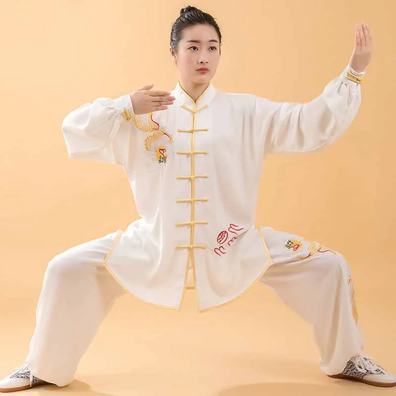 Spring Autumn Tai Chi Suit Long Sleeved Men's Women's Morning Exercise Sportswear Kung Fu Costume Loose Casual Wushu Clothing