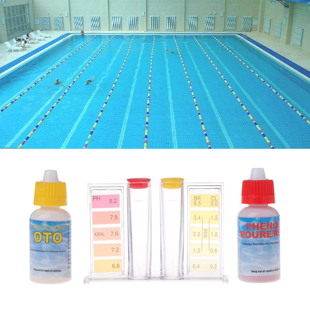 1Set di PH Cloro Kit per il Test di Qualità Dell'acqua Tester Hydrotool Acquario Tester Piscina di Coltura Idroponica Acquario Accessori