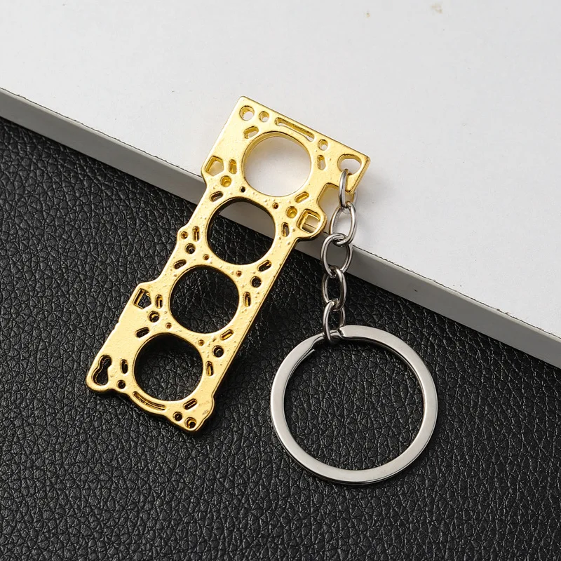 mechanical keychain Tuning Keychain Car Modification Cylinder Head Engine Gasket Model Keychain Key Ring DIY Key Chain For F1