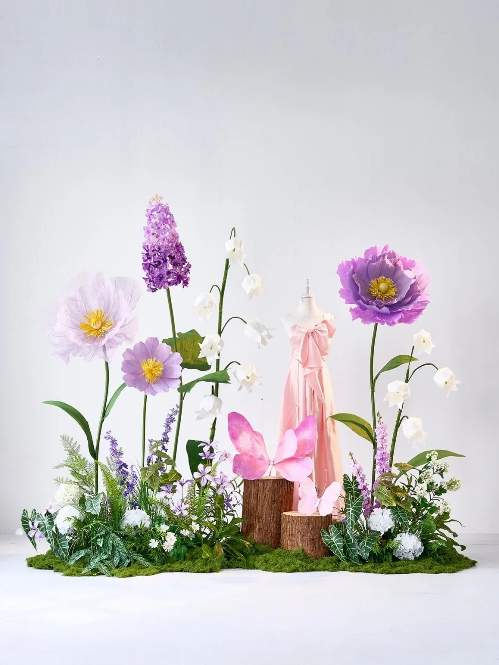 Simulation flower ornament Monet garden landscaping large paper window fake flower ornament bionic