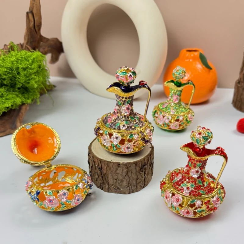 

Окрашенная эмалью шкатулка для драгоценностей с выдолбленными бриллиантами, встроенная туристическая сувенирная витрина, этническое украшение для дома