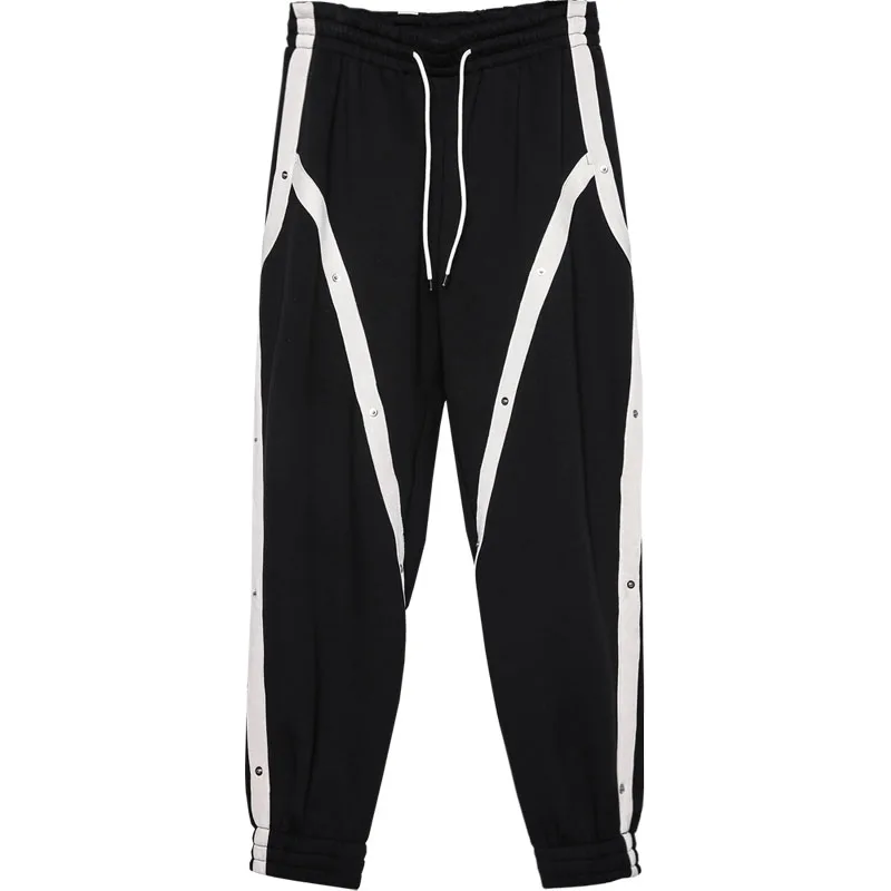 Designer Fashion Hip Hop Loose Sweatpants Casual Trousers Dark Patch Color Matching Wide-Leg Pants Ankle-Tied Sports for Men