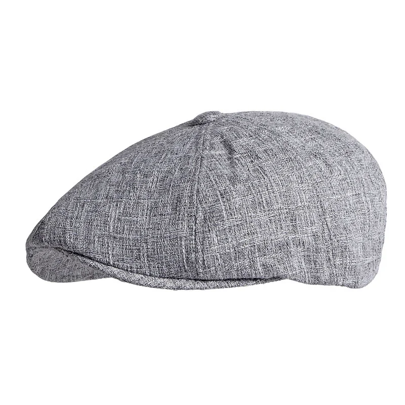 Summer Octagonal Hats For Men Breathable Newsboy Cap Painters Eight Blade Hat Cotton Thin Berets Herringbone Flat Caps