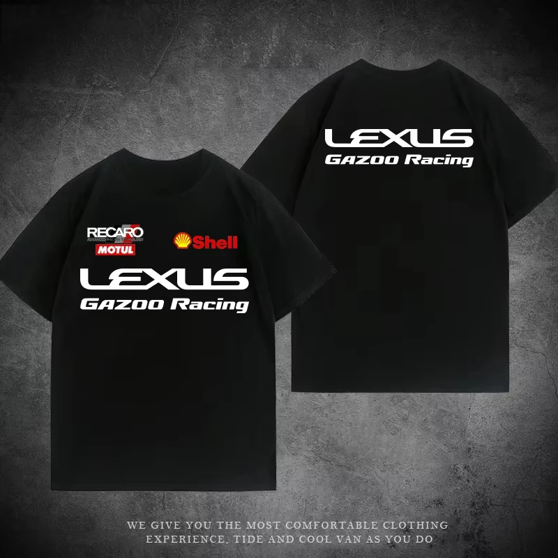 

2025 Famous Car Peripheral Short Sleeved Custom Lexus GR GAZOO Racing Racing Suit Summer Workwear T-shirt for Men Casual