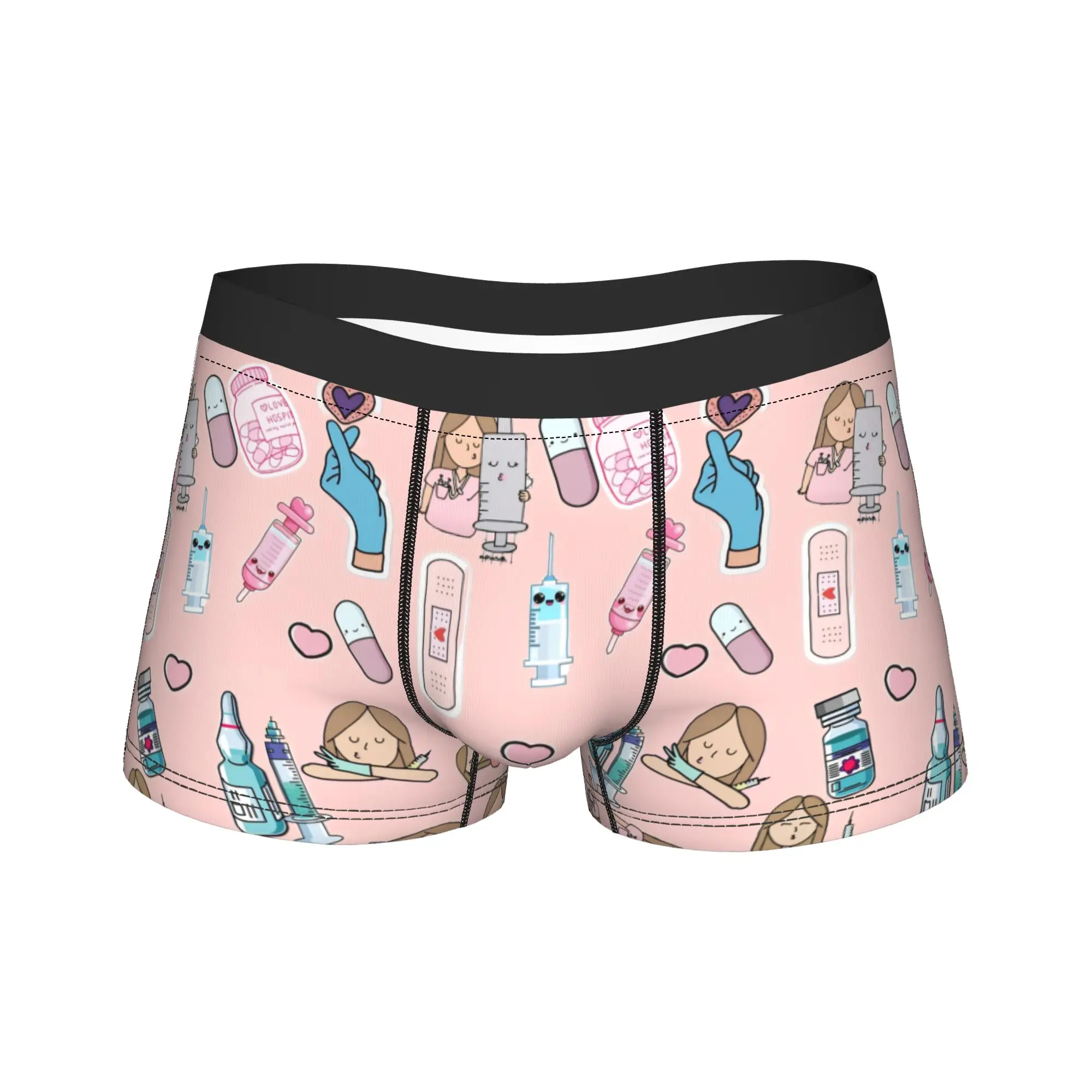 

Enfermera En Apuros, нижнее белье для медицинской медсестры и доктора, мужские трусы с узором, дышащие шорты-боксеры, шорты, трусы большого размера