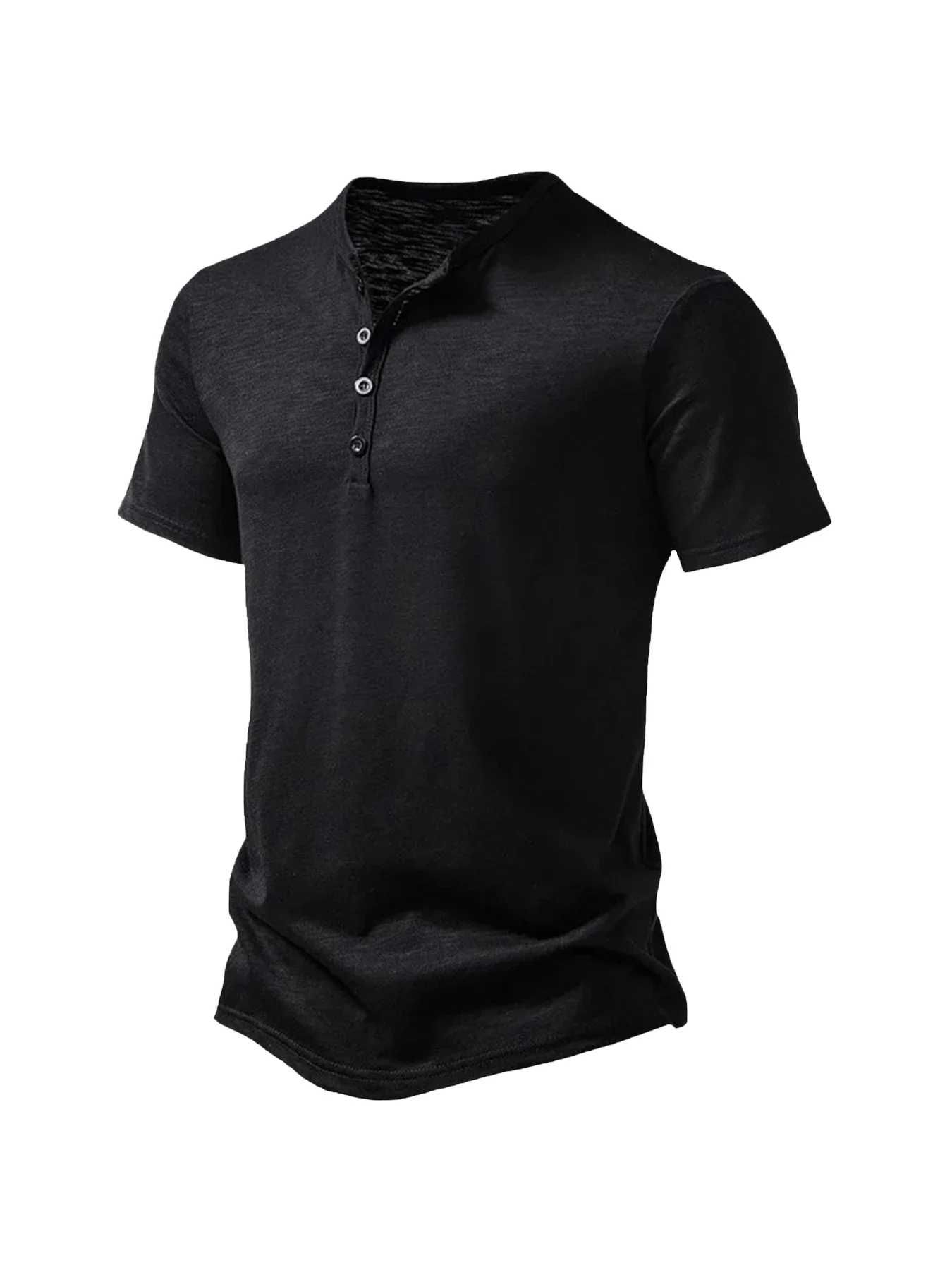 Men's Summer Basic T-Shirt Henley Neck Short Sleeve Male Casual Pullover Outdoor Breathable Streetwear Men's T-Shirt Tops image 4
