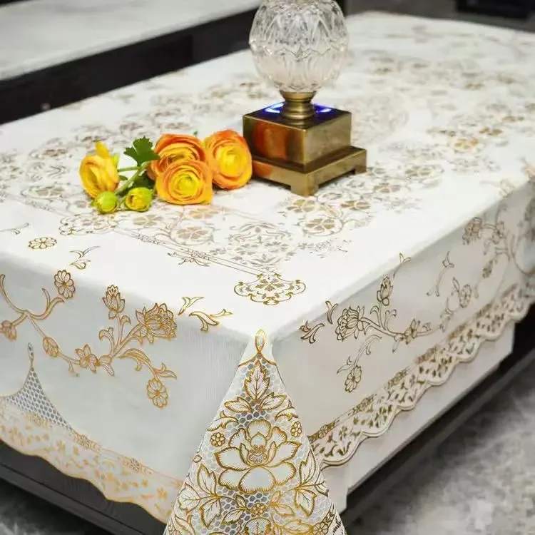 Modern PVC Tablecloth Coffee Tea Table Mat Waterproof Heat-resistant Oil Resistant Rectangular Table Cover Wedding Table Mat