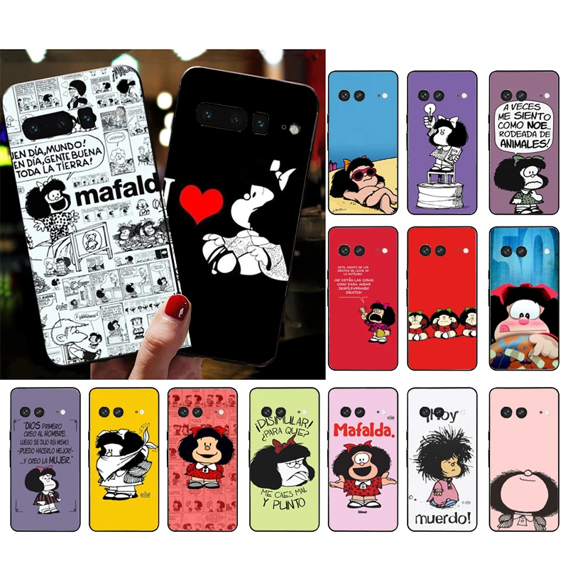 Phone Case for Google Pixel 9 Pro XL 9 8 7 Pro 8A 7A 7 6A 6 Pro Pixel 4 3 XL 5 6 4A Mafalda Case