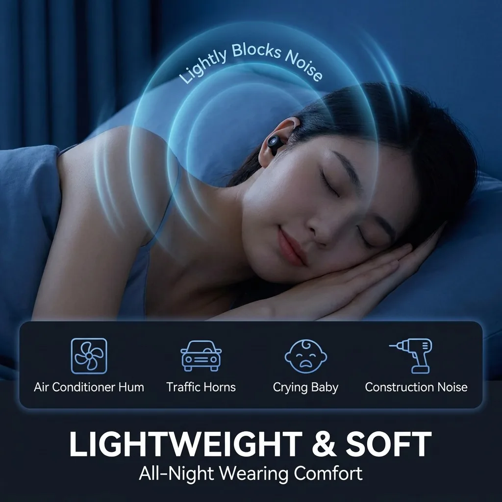 Reusable Silicone Sleep Noise Reduction Earplugs, 4 Pairs Replaceable Tips, Portable Storage Case, Sound Insulation Earplugs