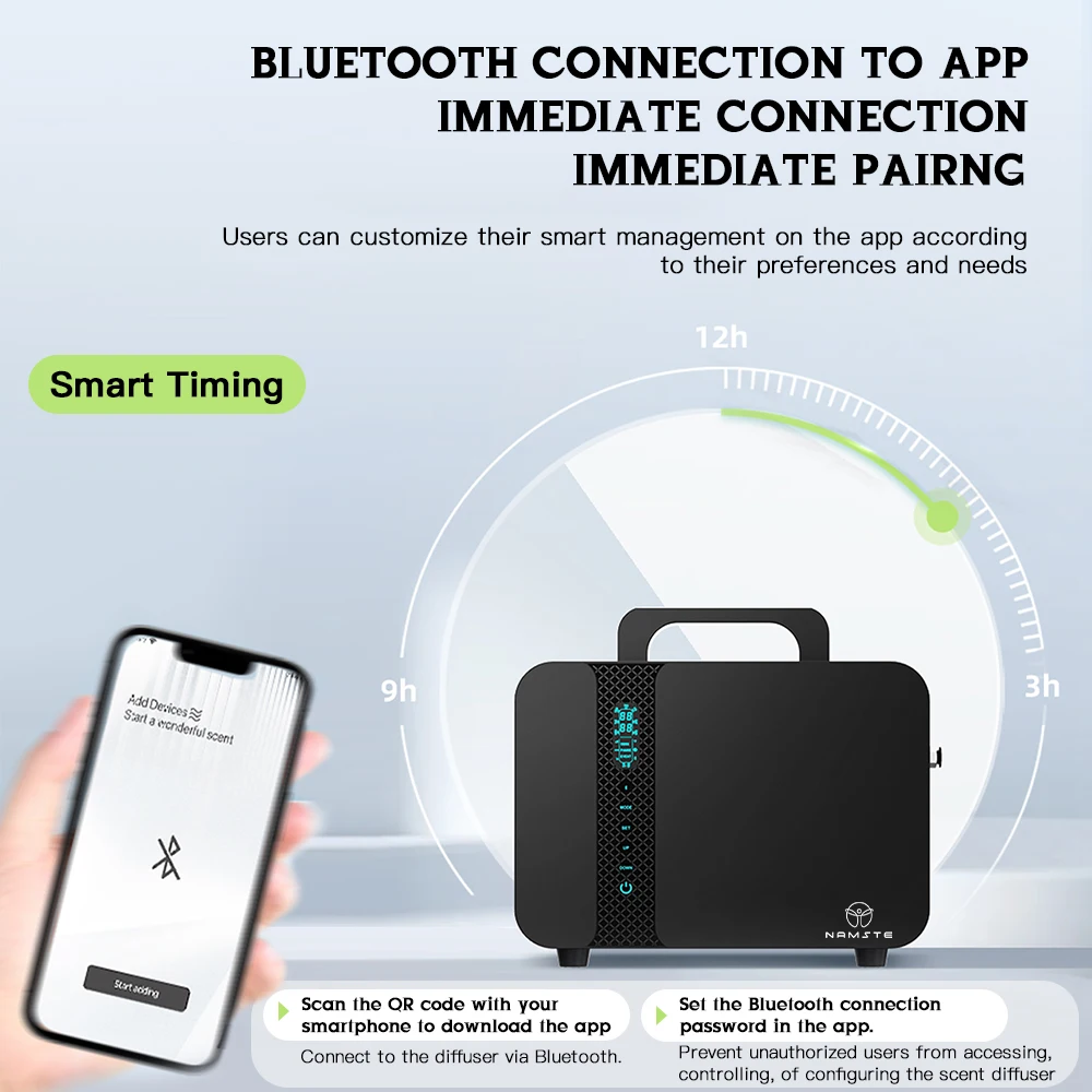 NAMSTE Home Perfume Bluetooth APP Aroma Diffuser Air Freshener Metal Body 2025 New Product Hotel Flavoring Office Air Purifier