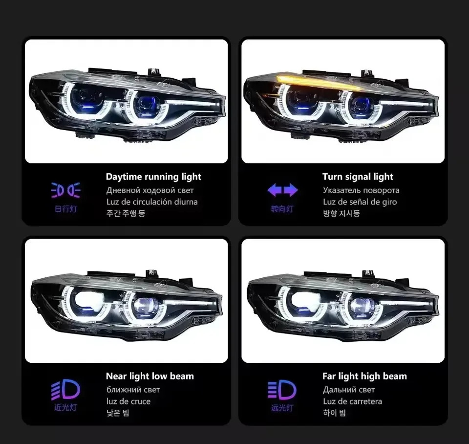 Für BMW F30 F35 3er Serie 2013-2019 Auto-LED-Scheinwerfer-Baugruppe Doppelstrahl-Projektor DRL Blinker Plug-and-Play