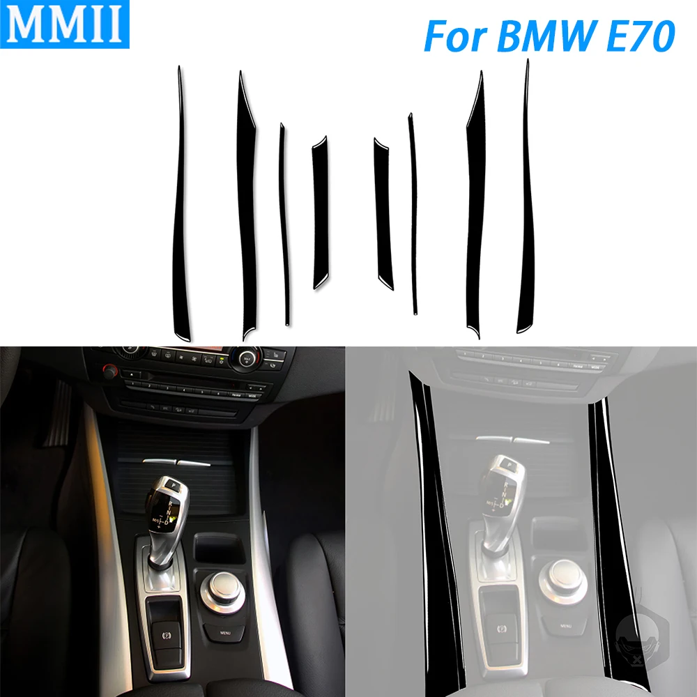 

For BMW X5 E70 2007-2009 Piano Balck Gear Shift Panel Both Side Decorative Strips Car Interior Decoration Accessories Sticker