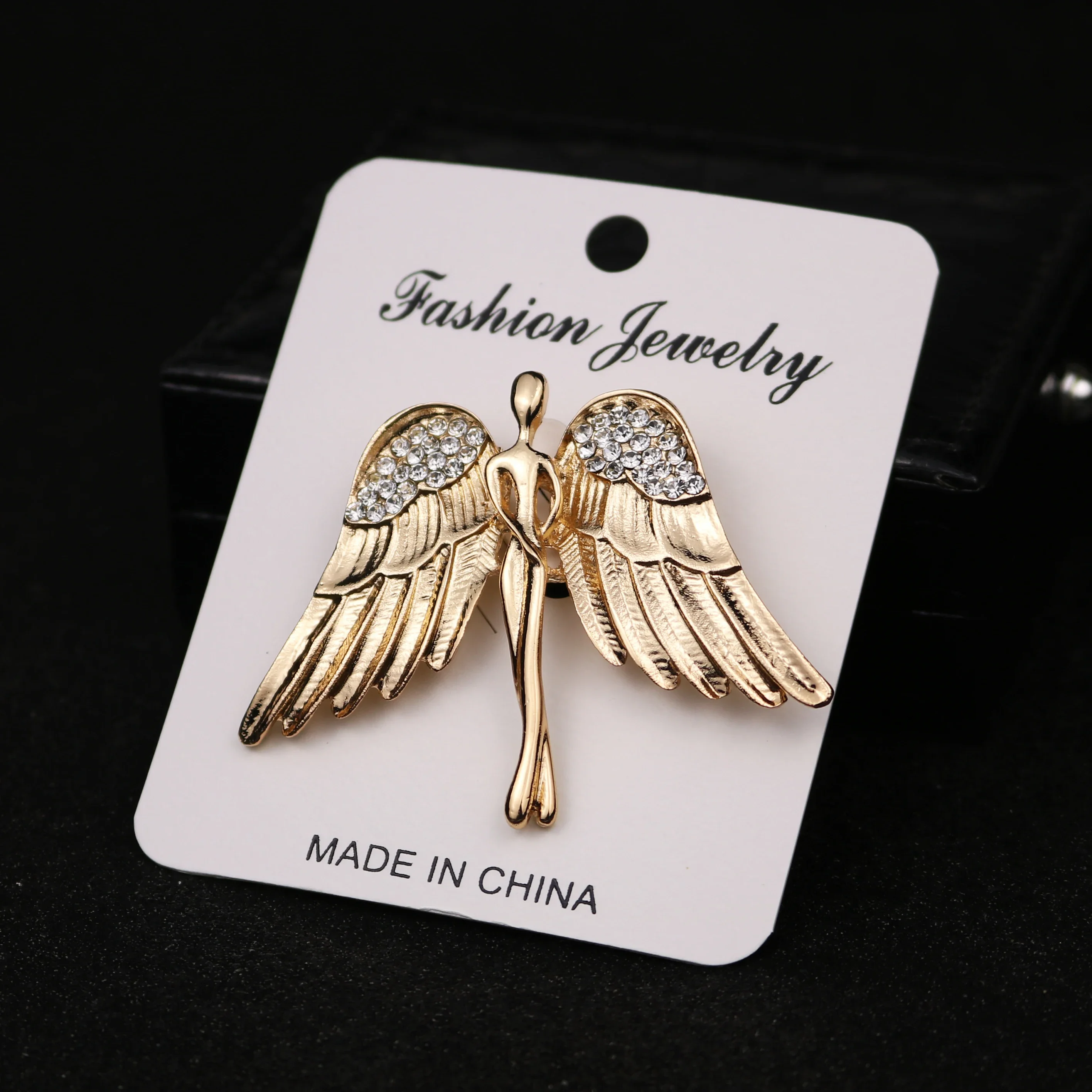 i-Remiel Fashion Women\'s and Men\'s Crystal Angel Wings Brooch Pin for Coat Suit Shirt Collar Decoration Clothing & Accessories