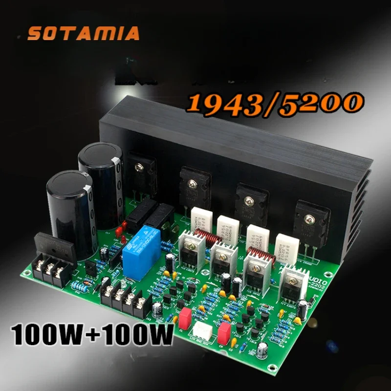 SOTAMIA High Power Amplifier Audio Board 100Wx2 Hifi Stereo Tube Amp 2SC5200 2SA1943 Amplificador Home Theater Tube Amplifiers