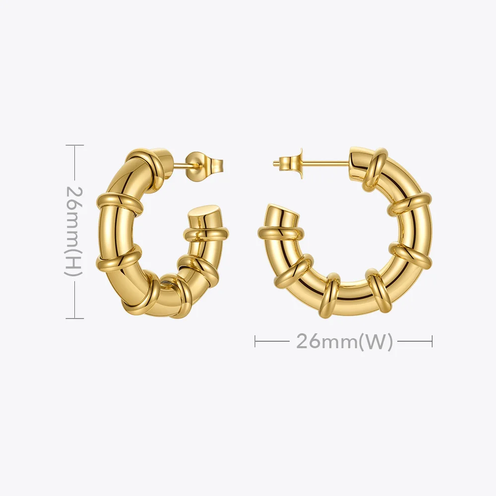 ENFASHION Punk Doughnut Earring For Women Stainless Steel Hoop Earrings 2021 Gold Color Fashion Jewelry Pendientes Party E211298