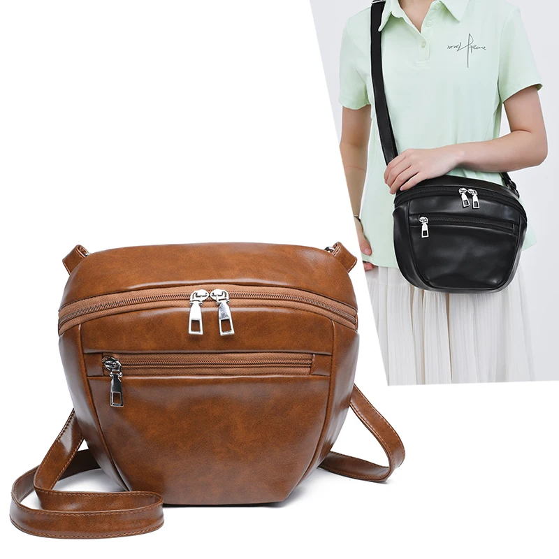 

Мягкая кожаная сумка-кроссбоди в стиле ретро, новый экспортный дизайн, многослойная, универсальная, на одно плечо, большая вместимость, повседневная.