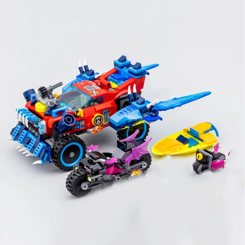 494PCS Dream Series Crocodile Car Building Blocks 71458 With Figures Construction Bricks Set Toys Gift For Children Kids