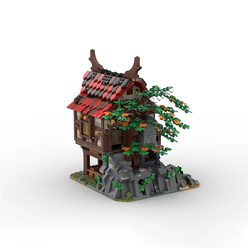 1407 أجزاء MOC مخبز القرون الوسطى اللبنات الإبداعية الطوب المعماري لتقوم بها بنفسك تجميع مجموعة ألعاب للأطفال هدية الكريسماس