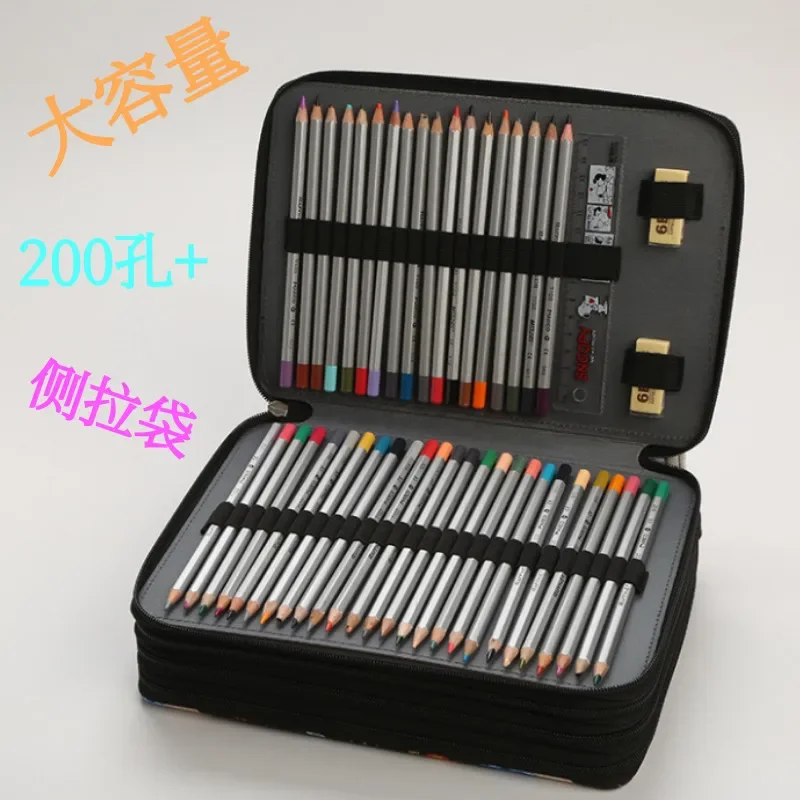 Nuovo colore, grande capacità 200 fori, astuccio per matite colorate, arte all'aperto, schizzo pittura semplice, quattro strati portatili