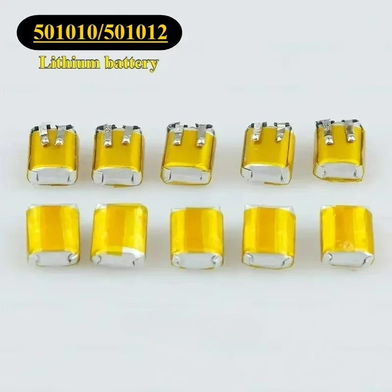 50PCS 501010 3.7V 40mAh Li-po Rechargeable Battery for Bluetooth Headset LED Lights Mp3/mp4 Mini Smart Bracelet Small‑sized GPS