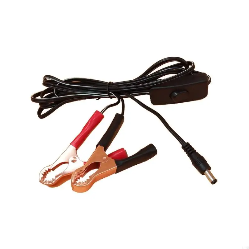 462B Flexible DC5.5x2.1mm Power Male Cable to 2 Alligators Clip Cable Power Cord for Cooling Fan Speaker 300cm/118.11inch